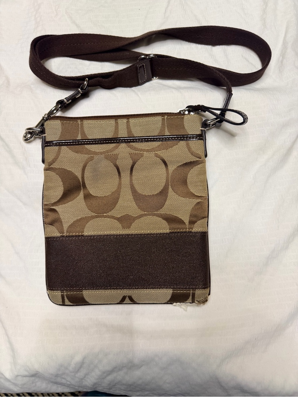 3 bags sold together Tan & Dark Brown Signature Crossbody Messenger - Picture 4 of 14